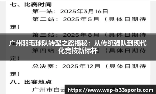 广州羽毛球队转型之路揭秘：从传统强队到现代化竞技新标杆